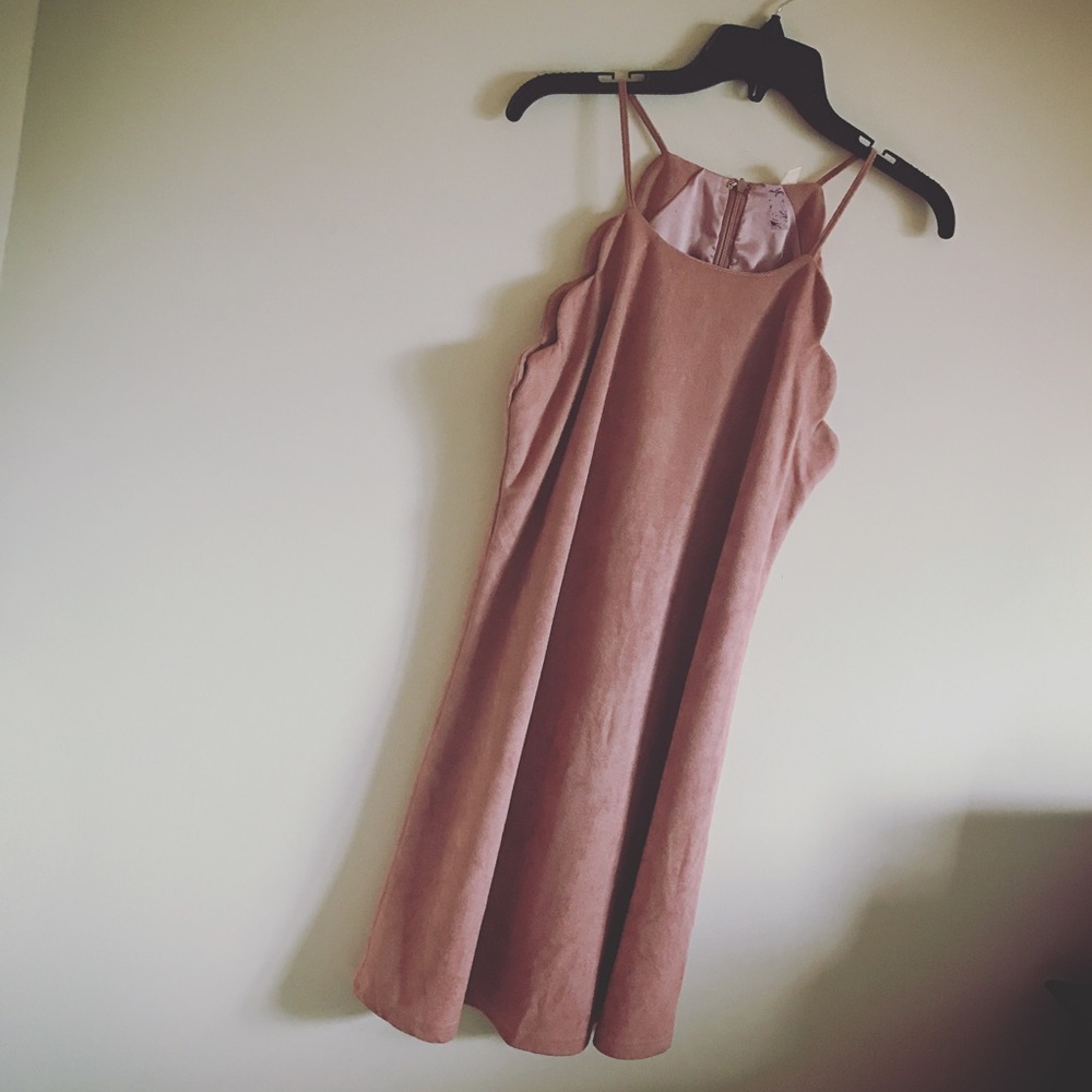 Francescas Mariella Faux Suede Scalloped Dress!